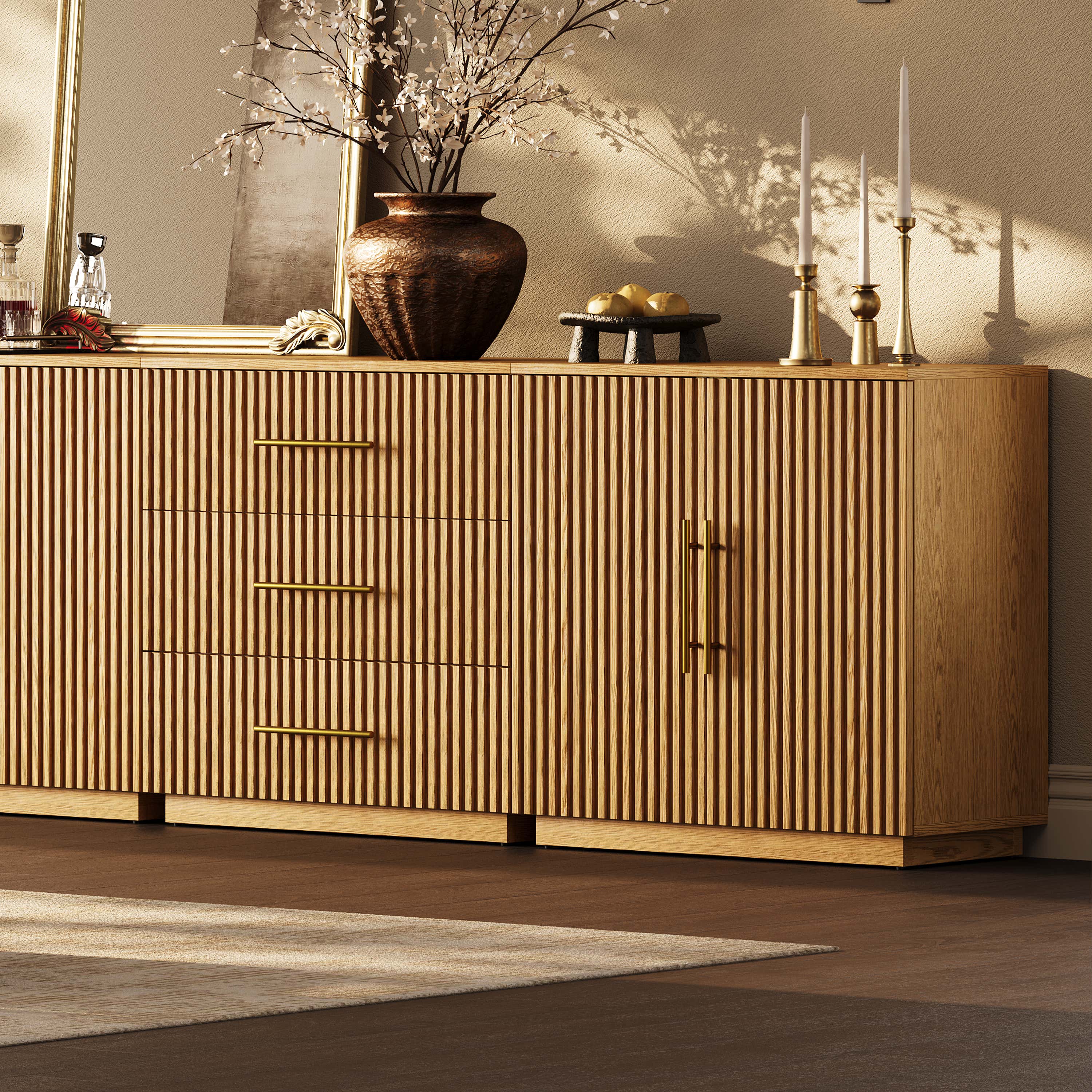 Holt Oak Modular Media Console (Set of 3)