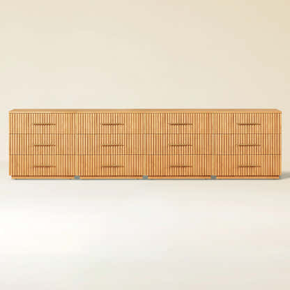 Holt 126" Oak 12-Drawer Chest(Set of 4)