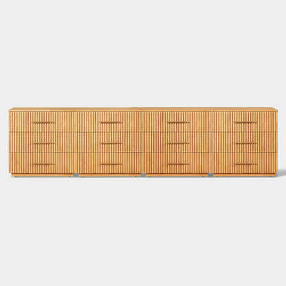 Holt 126" Oak 12-Drawer Chest(Set of 4)