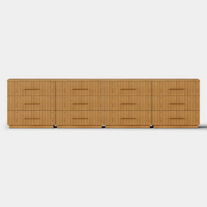 Holt 126" Oak 12-Drawer Chest(Set of 4)