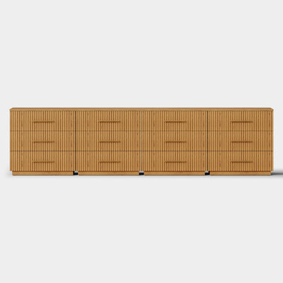 Holt 126" Oak 12-Drawer Chest(Set of 4)
