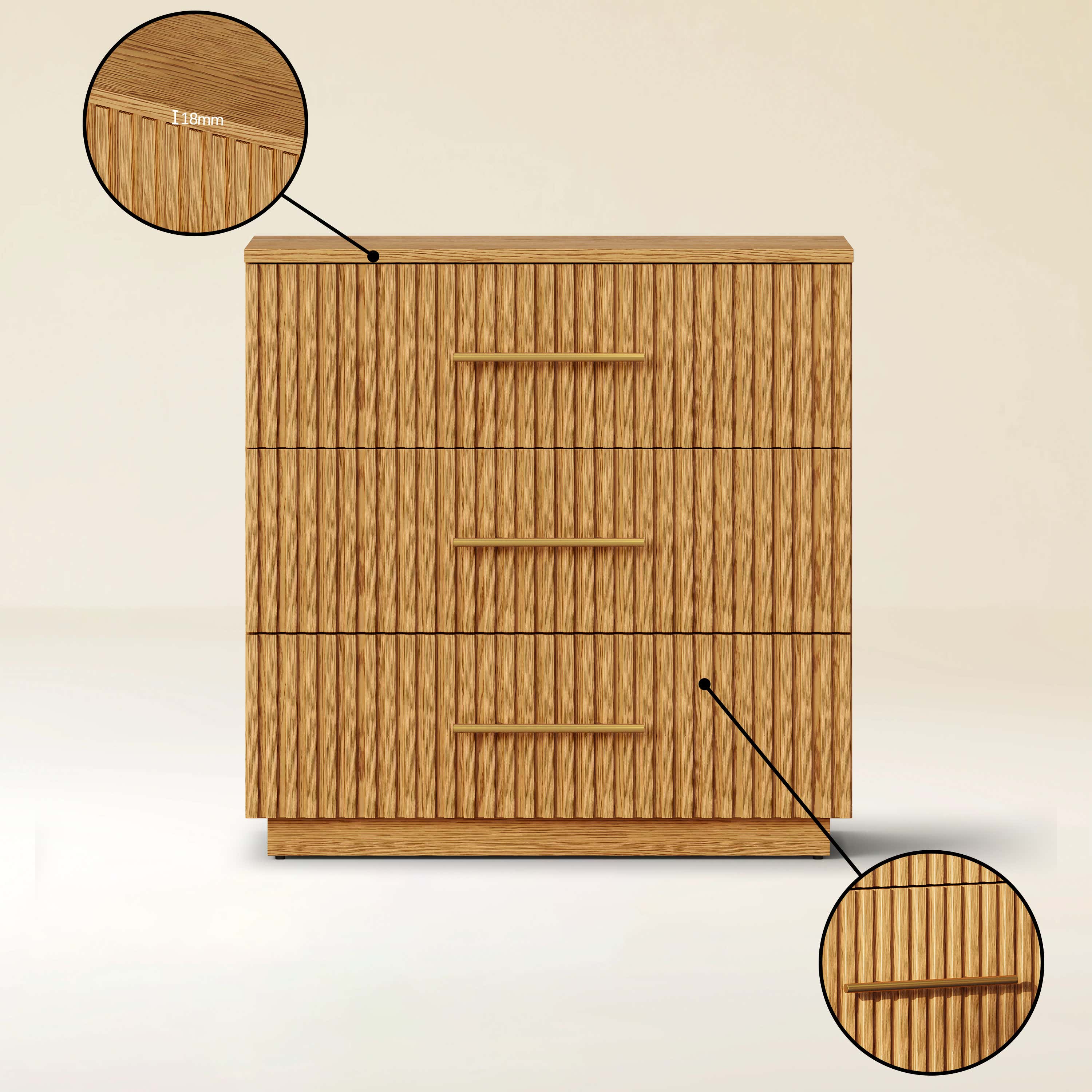 Holt 95" Oak 9-Drawer Chest(Set of 3)