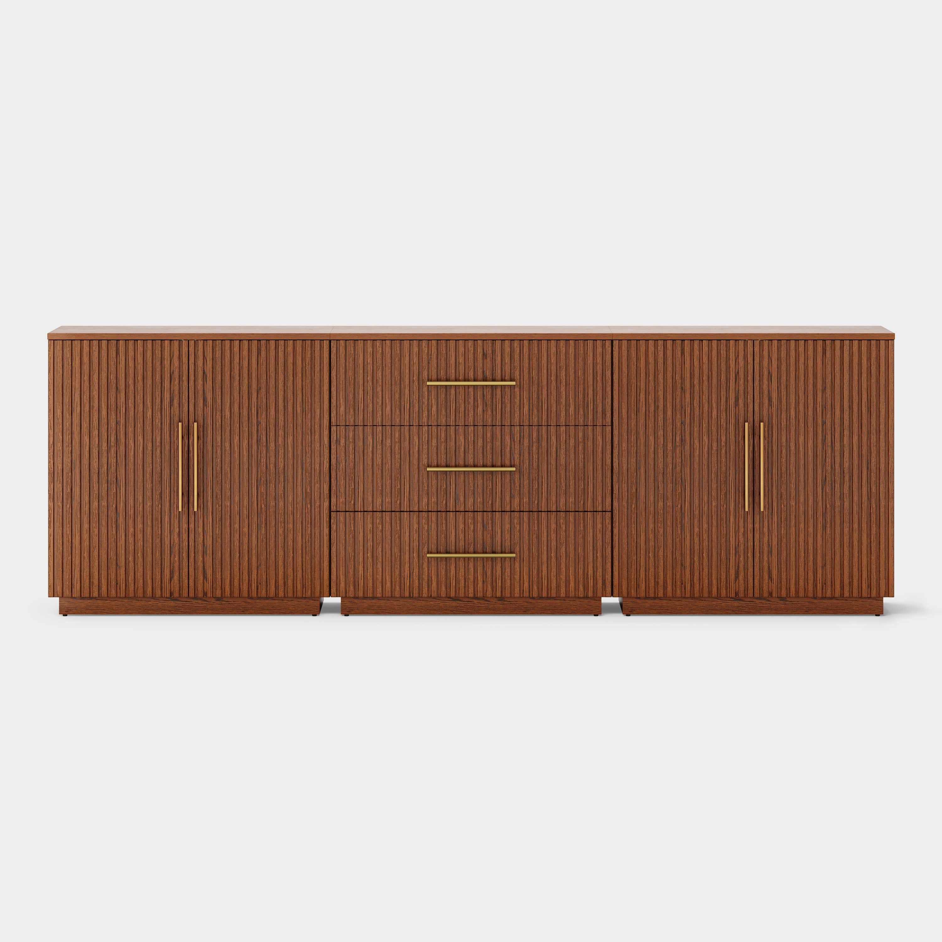 Holt Oak Modular Media Console (Set of 3)