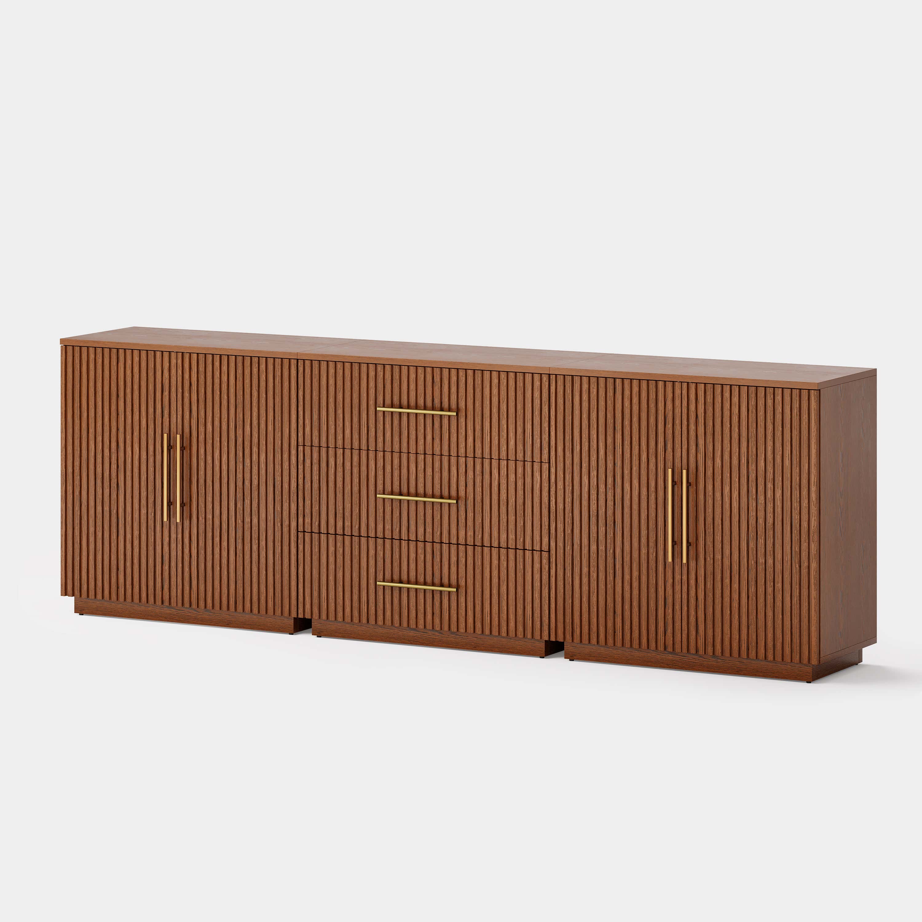 Holt Oak Modular Media Console (Set of 3)