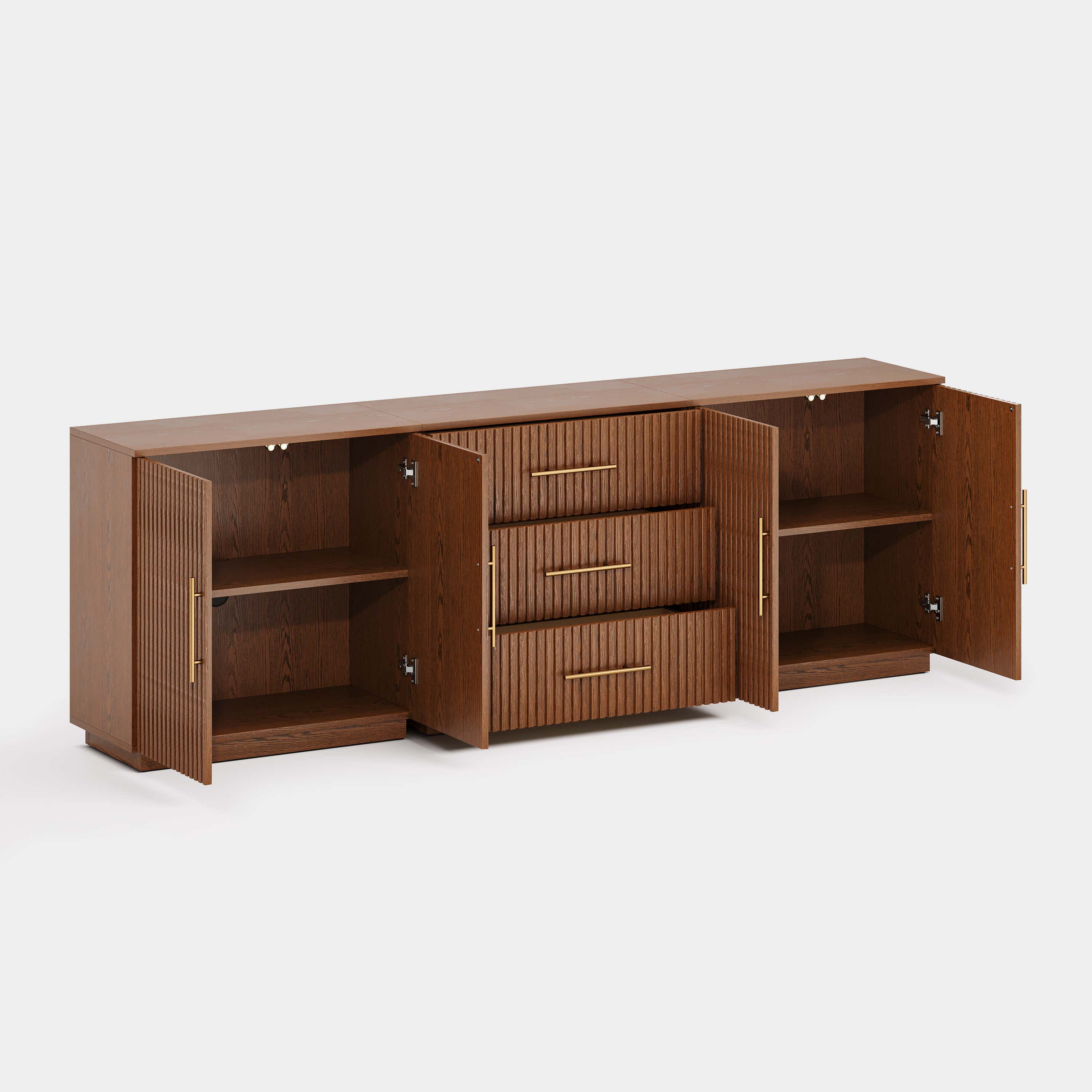 Holt Oak Modular Media Console (Set of 3)