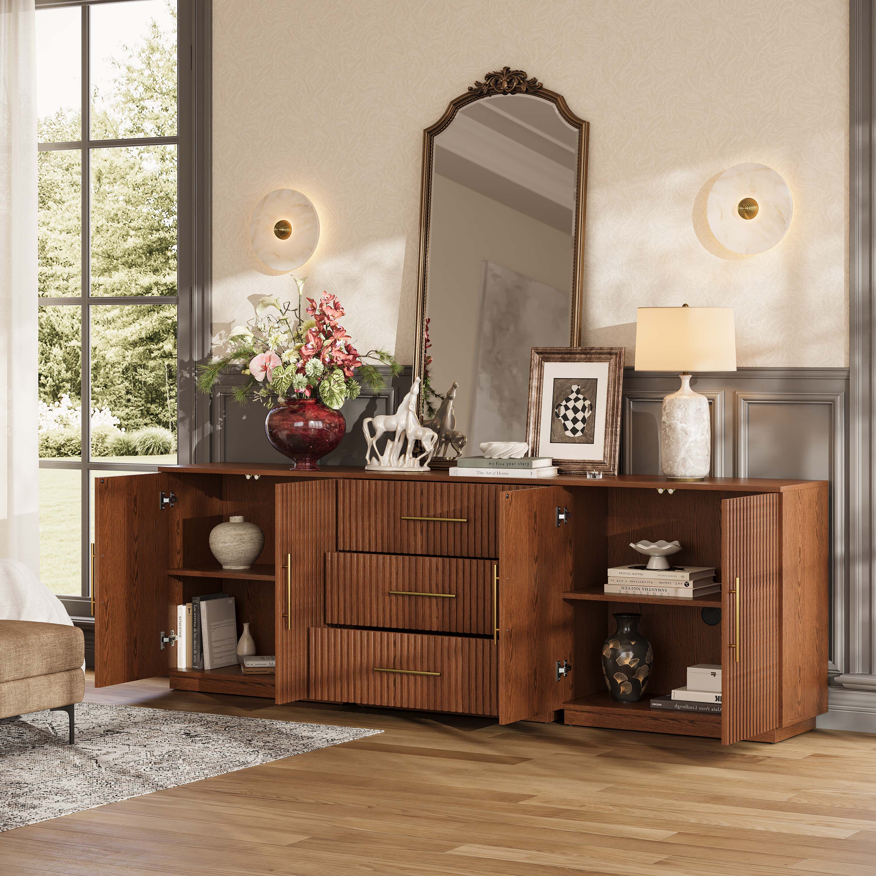 Holt Oak Modular Media Console (Set of 3)