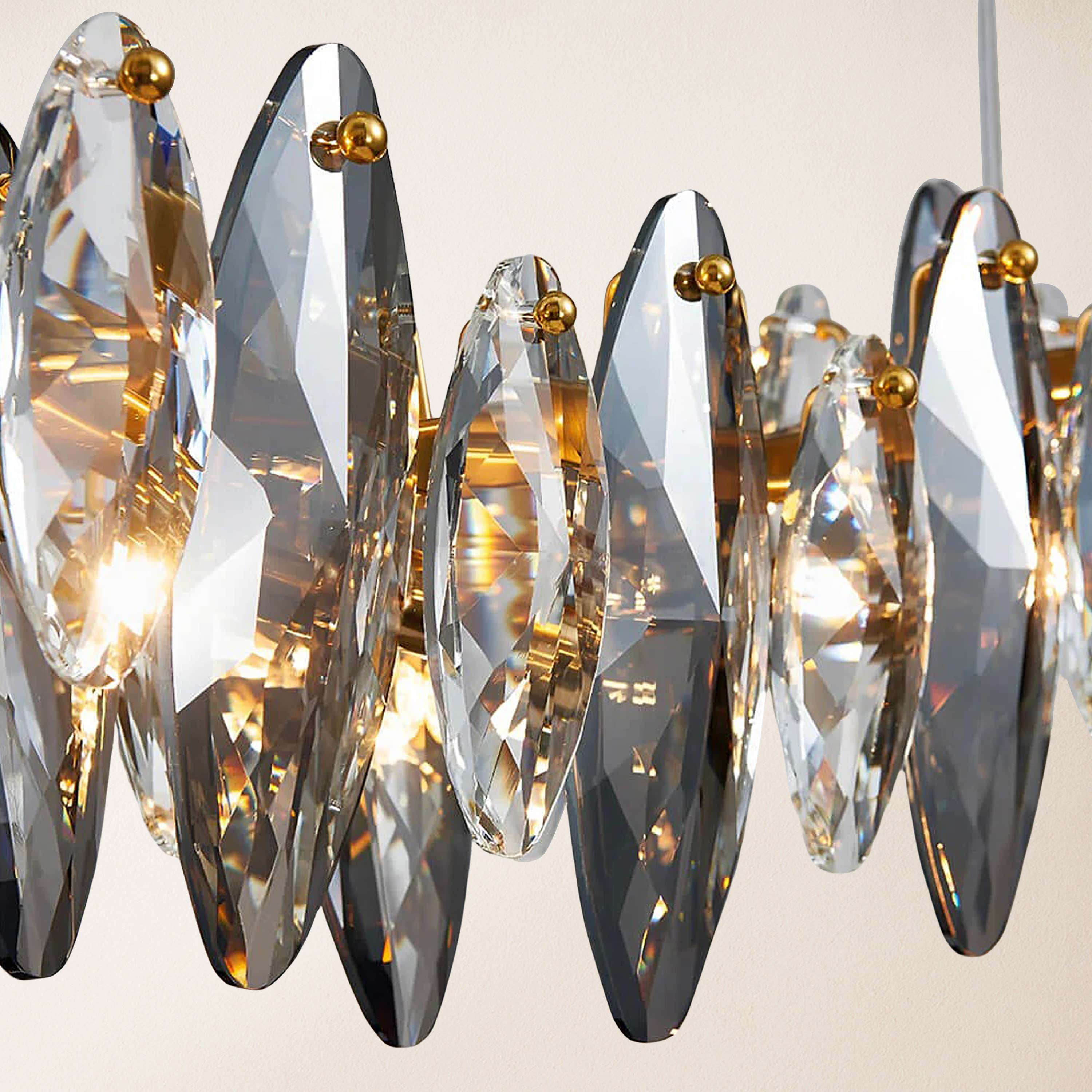 Eclatia Marquise Crystal Linear Chandelier 35"W