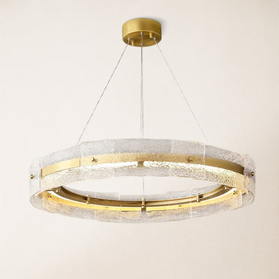 Glaciara Glass Round Chandelier 32"D