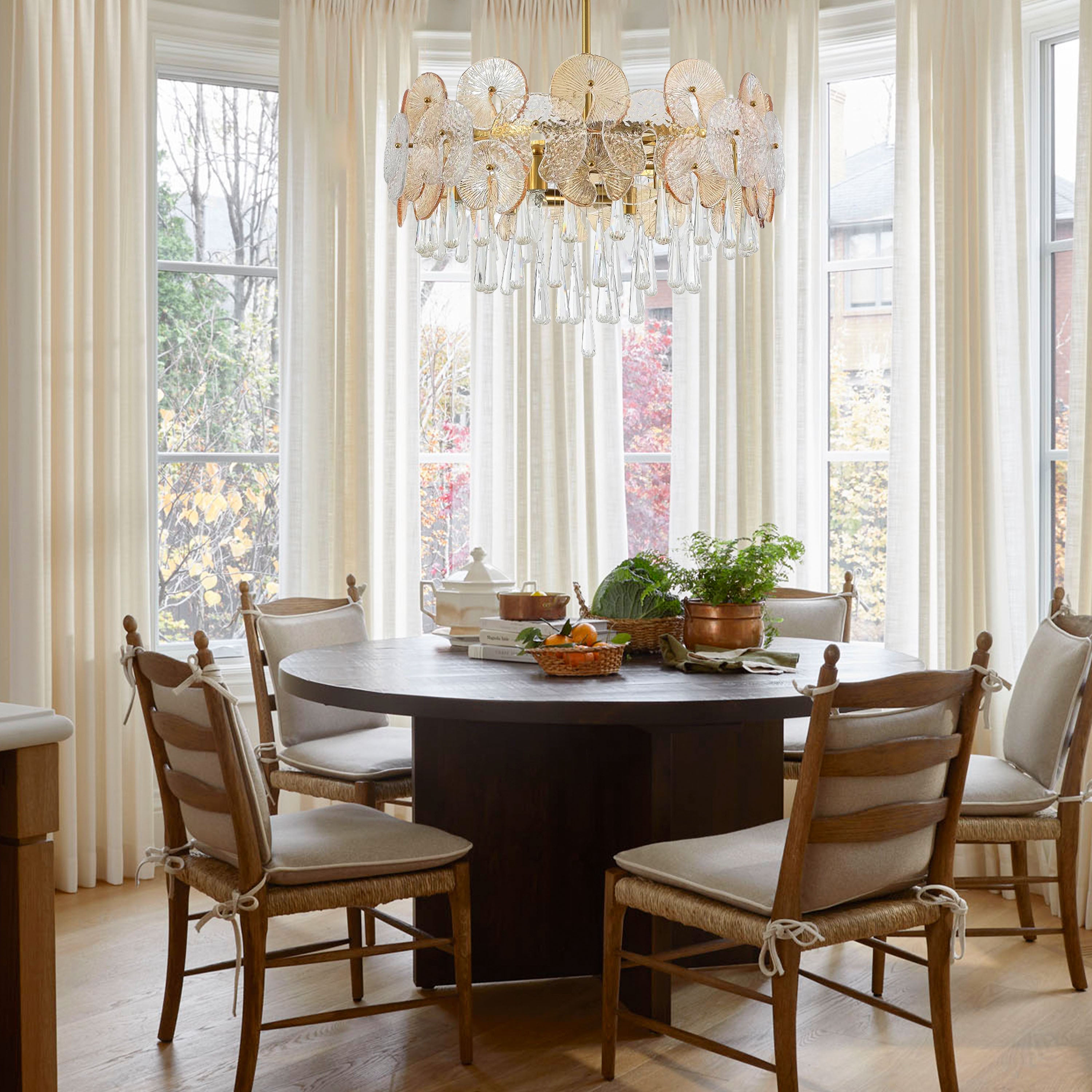 Nymphora Glass Round Chandelier 26"D