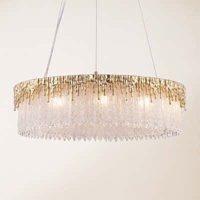 Rieo Crystal Glass Round Chandelier 24"D