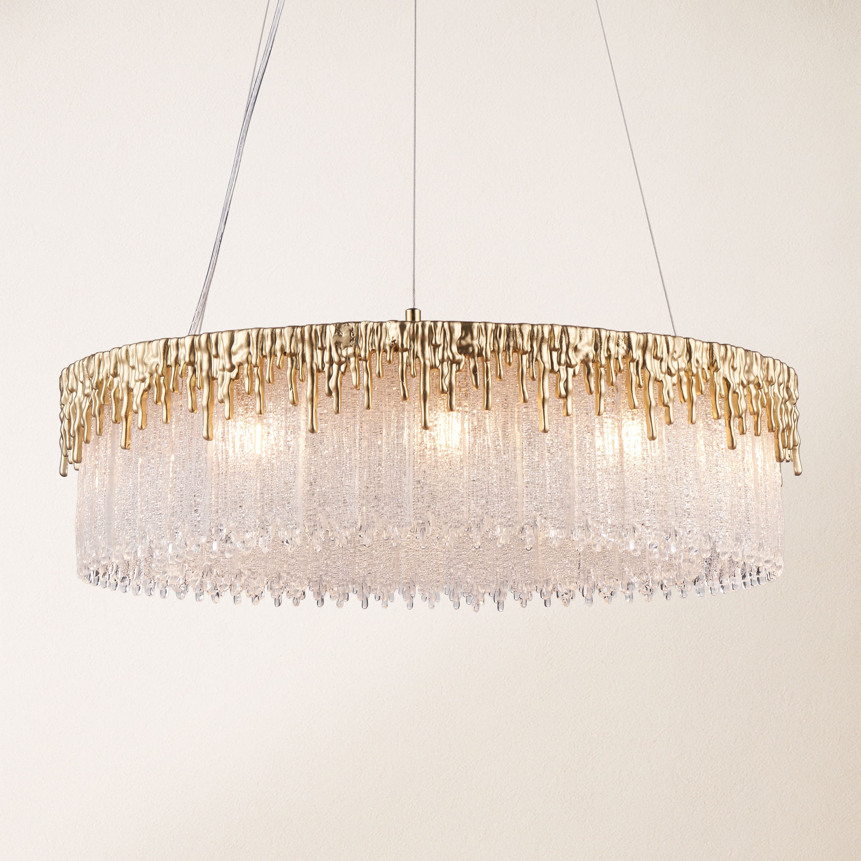 Rieo Crystal Glass Round Chandelier 24"D