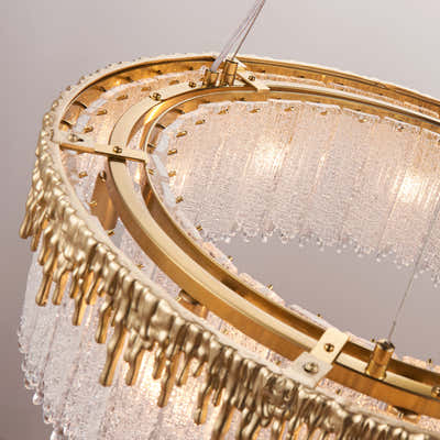 Rieo Crystal Glass Round Chandelier 24"D
