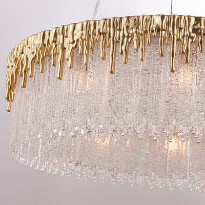 Rieo Crystal Glass Round Chandelier 24"D