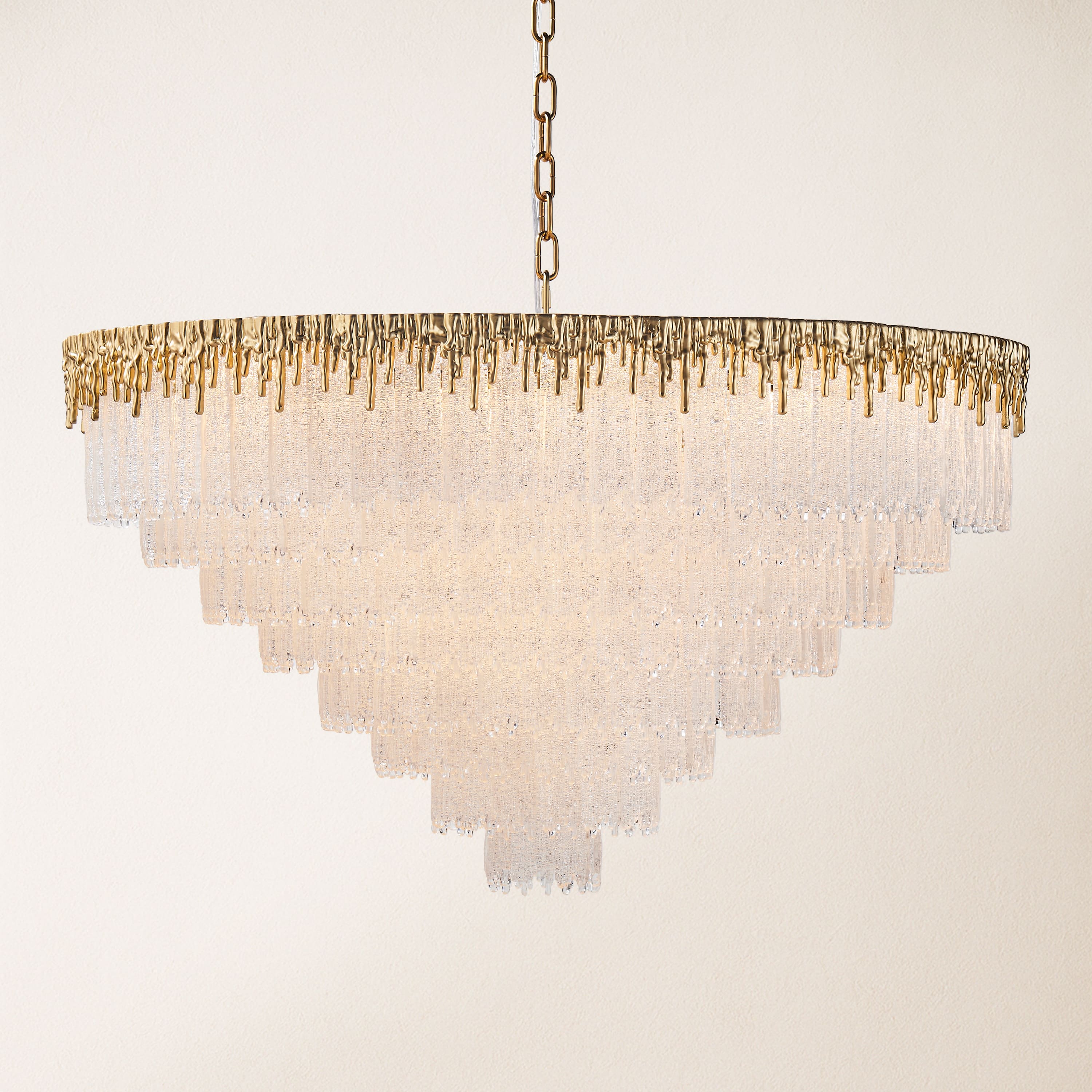 Rieo Tiered Crystal Glass Round Chandelier 36"D