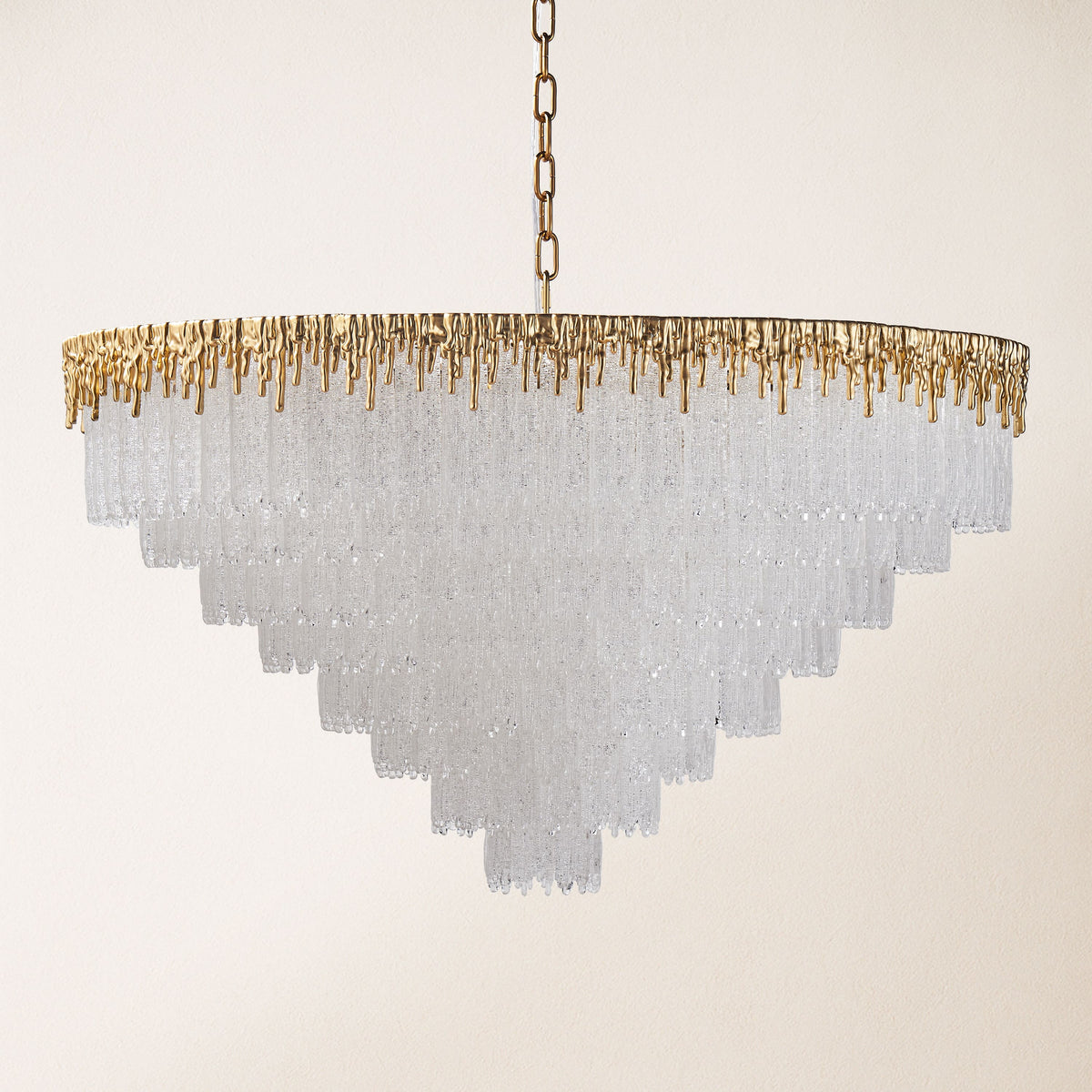 Rieo Tiered Crystal Glass Round Chandelier 36"D