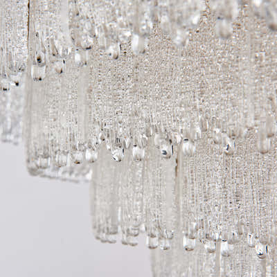 Rieo Tiered Crystal Glass Round Chandelier 36"D