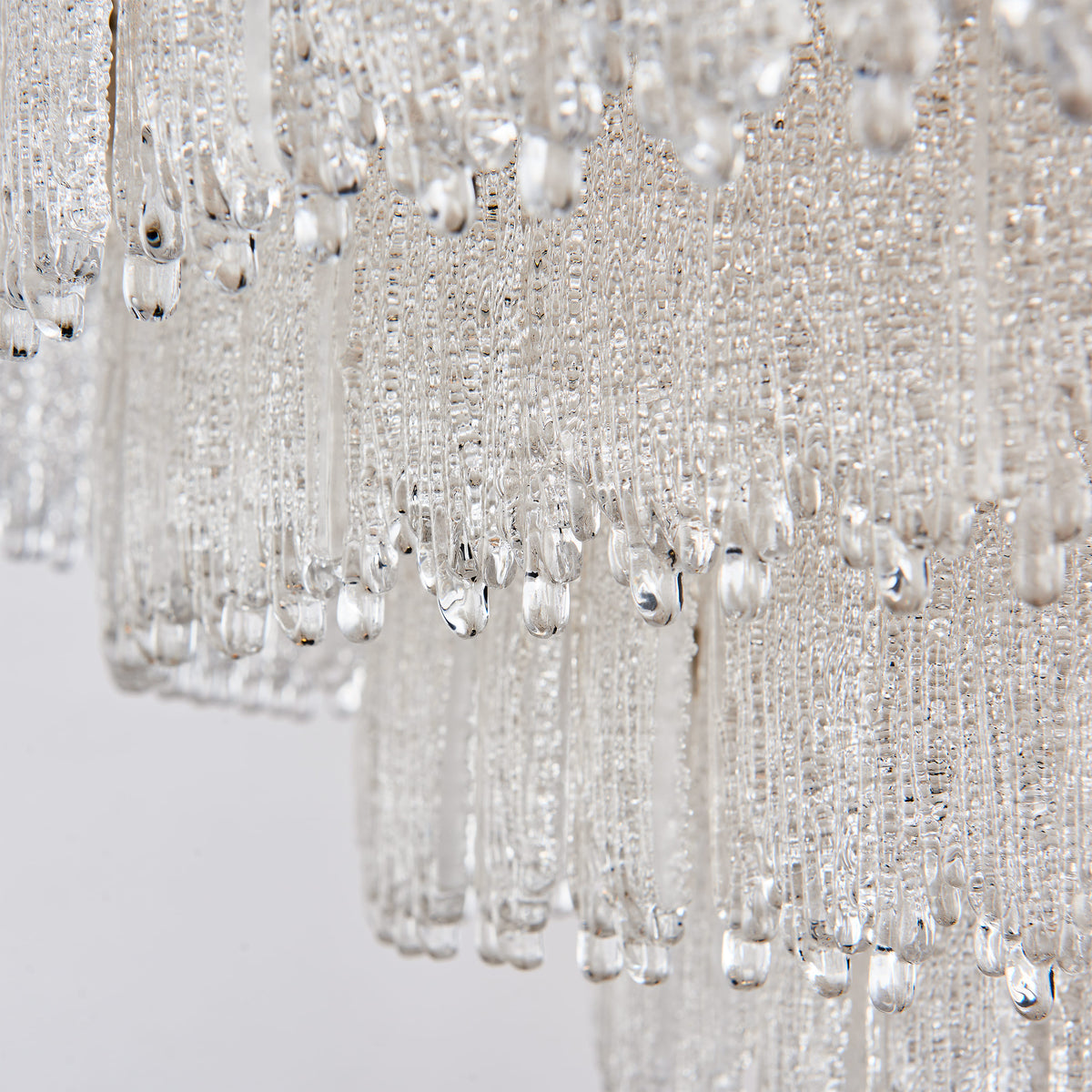 Rieo Tiered Crystal Glass Round Chandelier 36"D