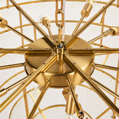 Rheo Tiered Crystal Glass Round Chandelier 36"D