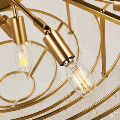 Rieo Tiered Crystal Glass Round Chandelier 36"D