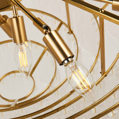 Rheo Tiered Crystal Glass Round Chandelier 36"D