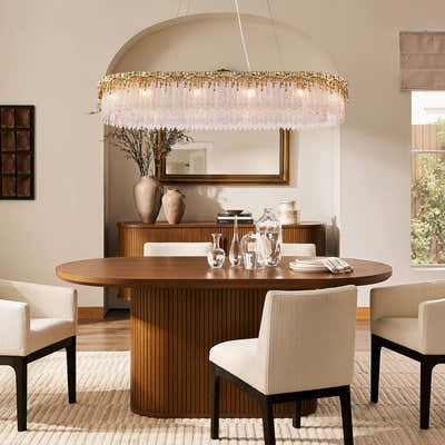 Rieo Crystal Glass Rectangular Chandelier 40"W