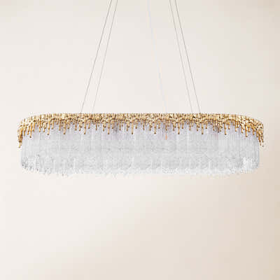 Rieo Crystal Glass Rectangular Chandelier 40"W