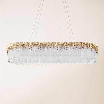 Rieo Crystal Glass Rectangular Chandelier 40"W