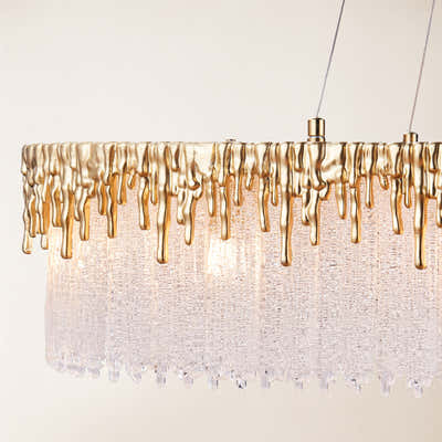 Rieo Crystal Glass Rectangular Chandelier 40"W
