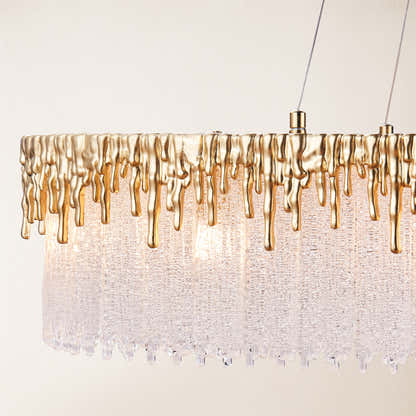 Rheo Crystal Glass Rectangular Chandelier 40"W