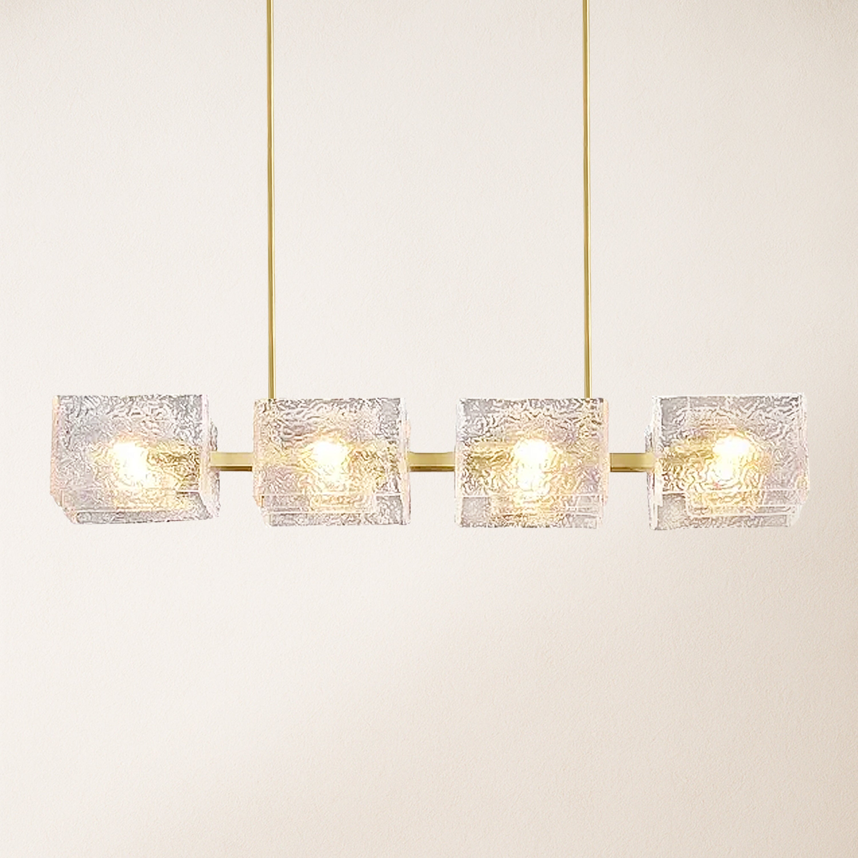 Vitreolith Glass Linear Chandelier 41"W