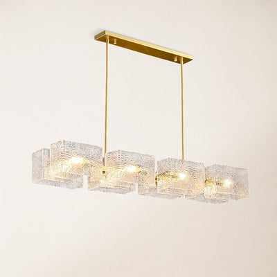 Vitreolith Glass Linear Chandelier 39"W