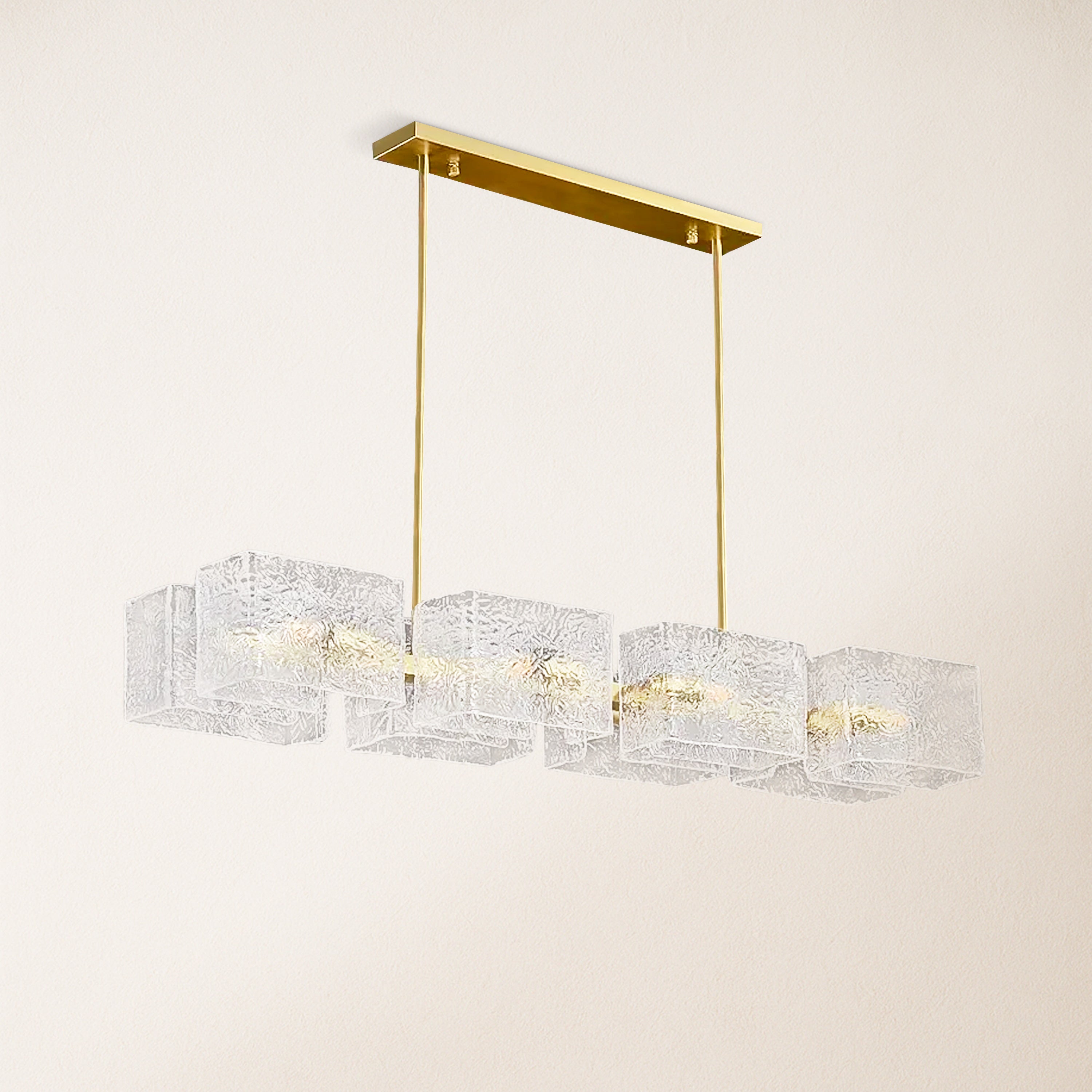 Vitreolith Glass Linear Chandelier 39"W