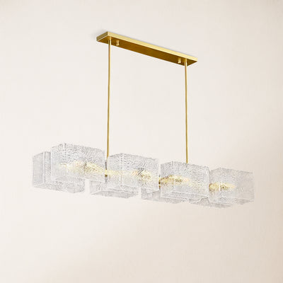 Vitreolith Glass Linear Chandelier 39"W
