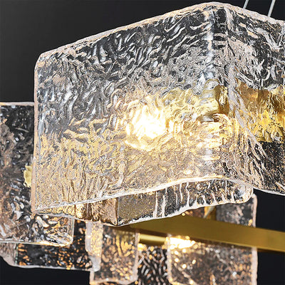 Vitreolith Glass Geometric Ring Chandelier 35"W