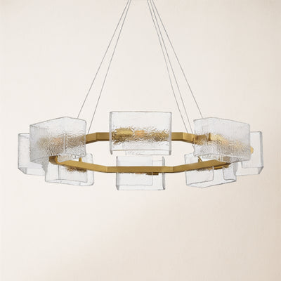 Vitreolith Glass Geometric Ring Chandelier 35"W