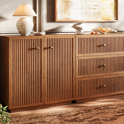 Avery Oak 3-Drawer Media Console 90"W