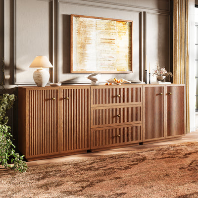 Avery Oak 3-Drawer Media Console 90"W