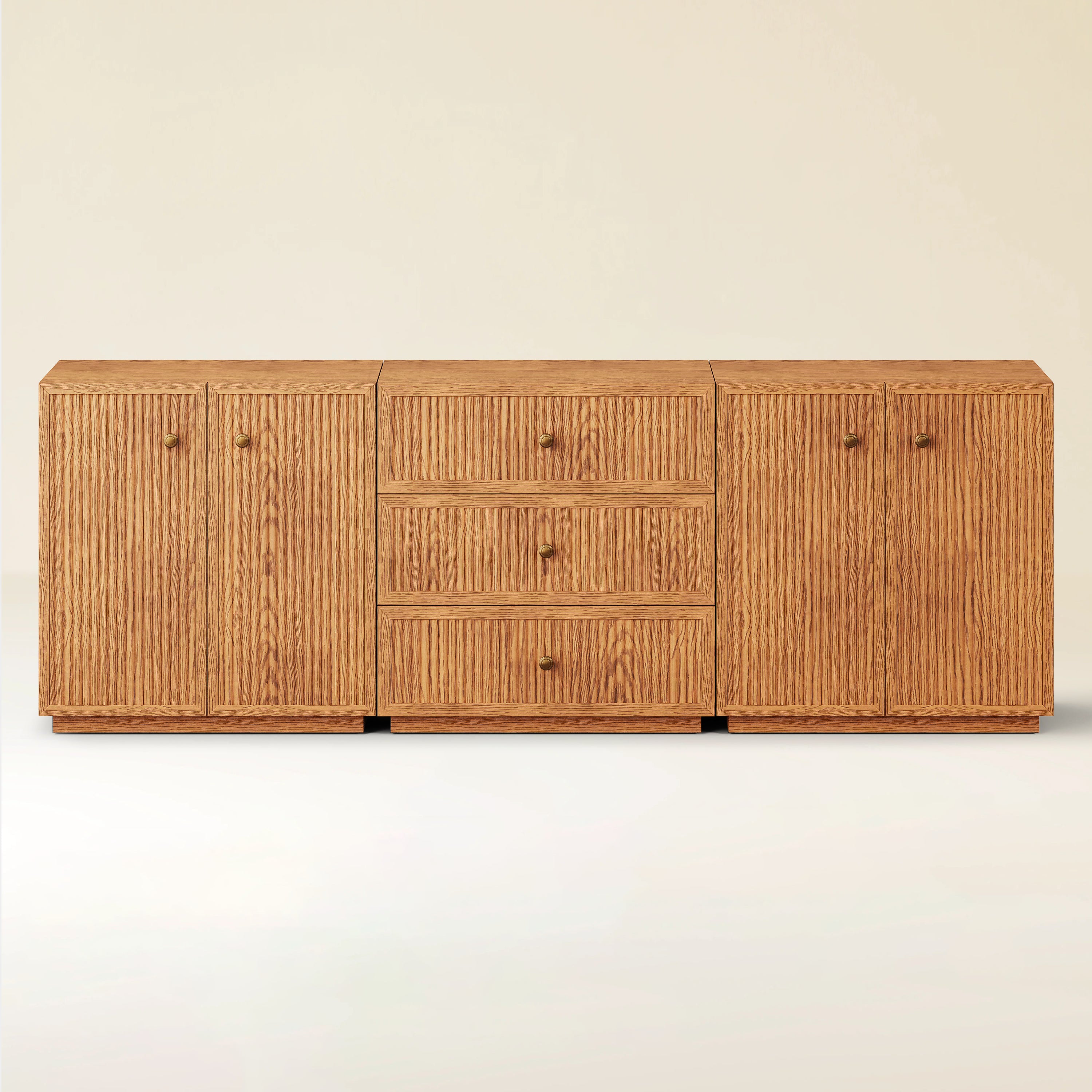 Avery Oak 3-Drawer Sideboard 90"W