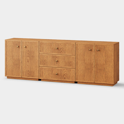 Avery Oak 3-Drawer Sideboard 90"W