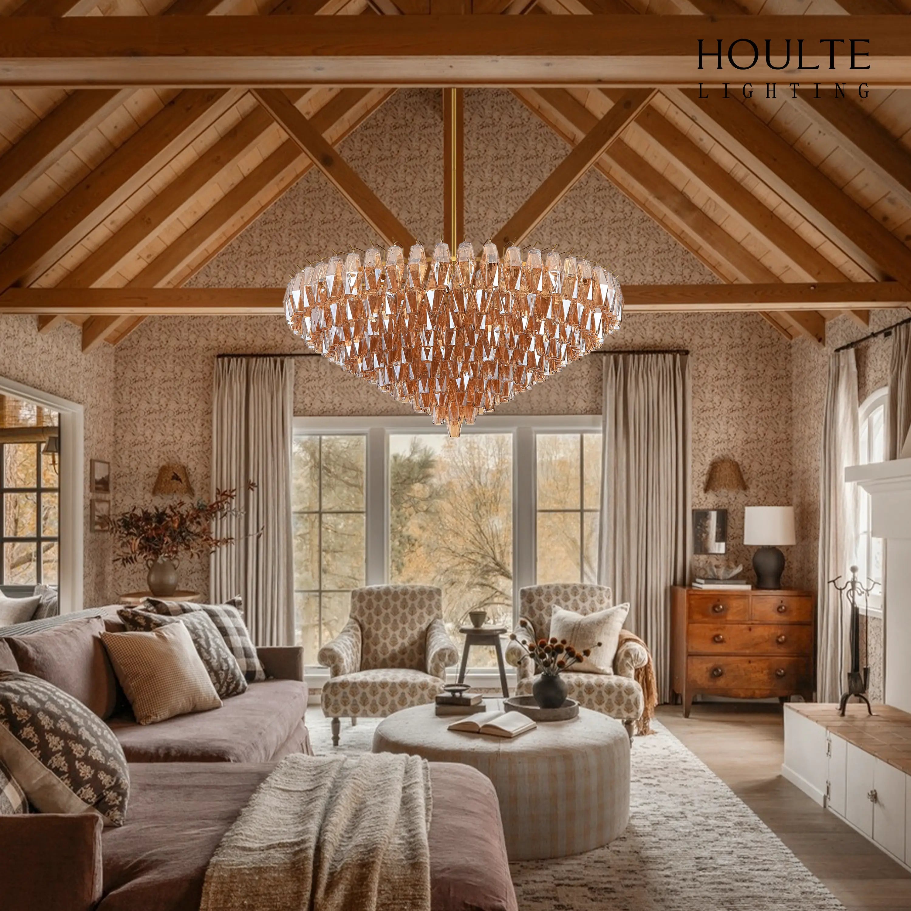 Celestial Drop Glass Crystal Glass Chandelier 122cm D
