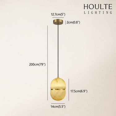 Hecate Alabaster Modern Pendant 5.5''D