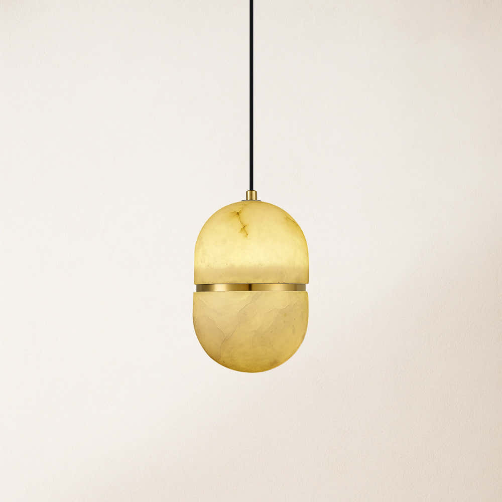 Hecate Alabaster Modern Pendant 14cm