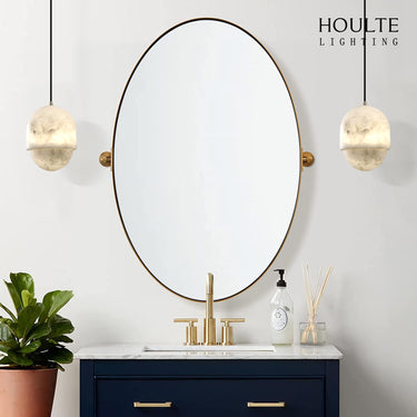 Hecate Alabaster Modern Pendant 6"D