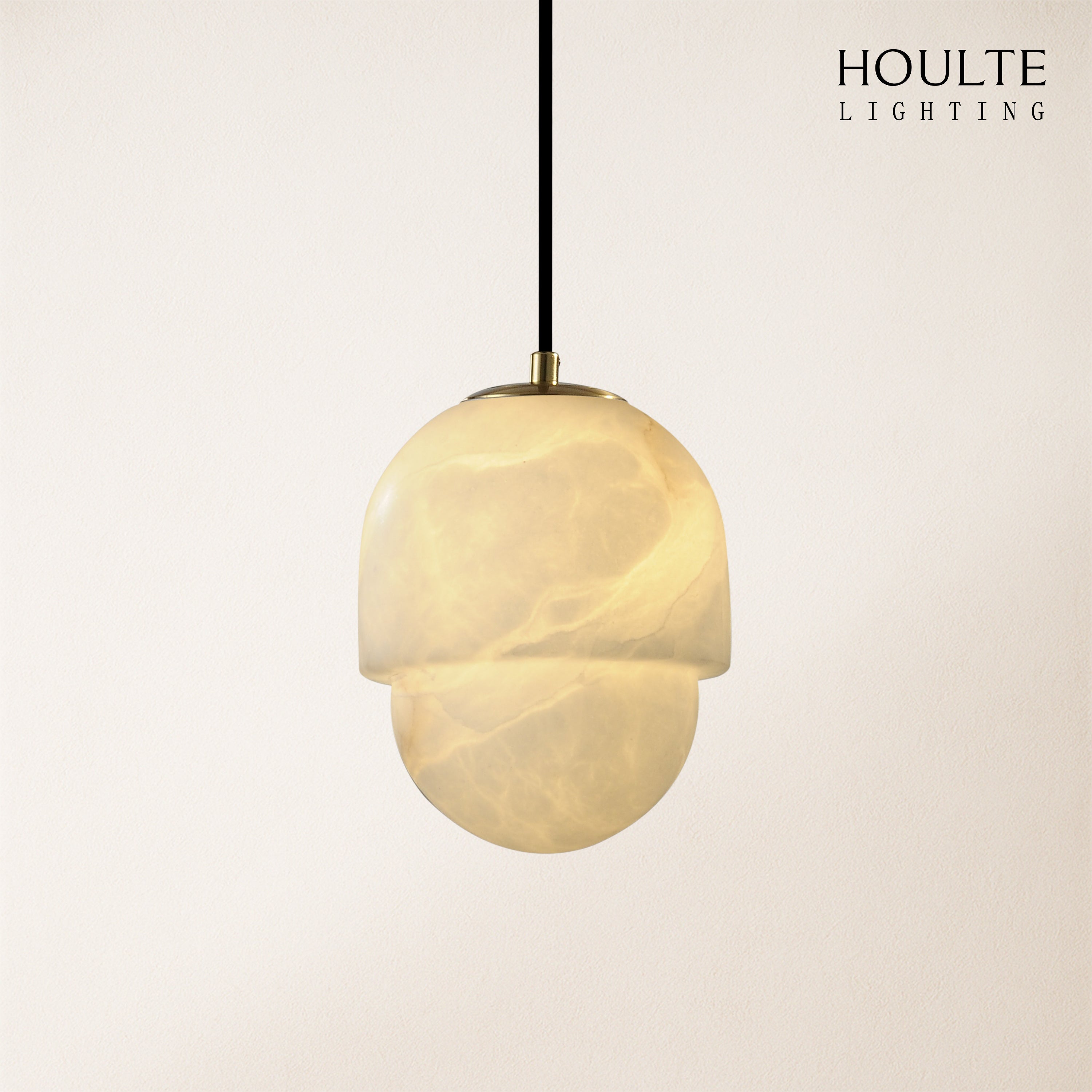 Hecate Alabaster Modern Pendant 6"D