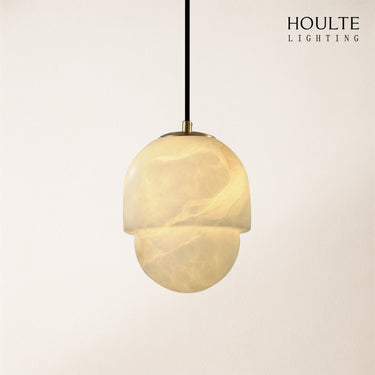 Hecate Alabaster Modern Pendant 6"D