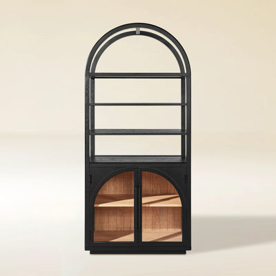 Alvar Arched Bookcase with Cabinet 79"H