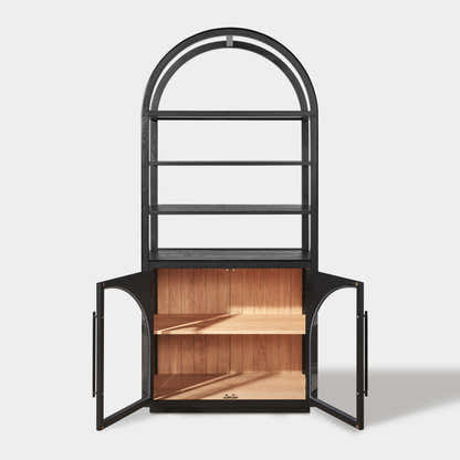 Alvar Arched Bookcase with Cabinet 79"H