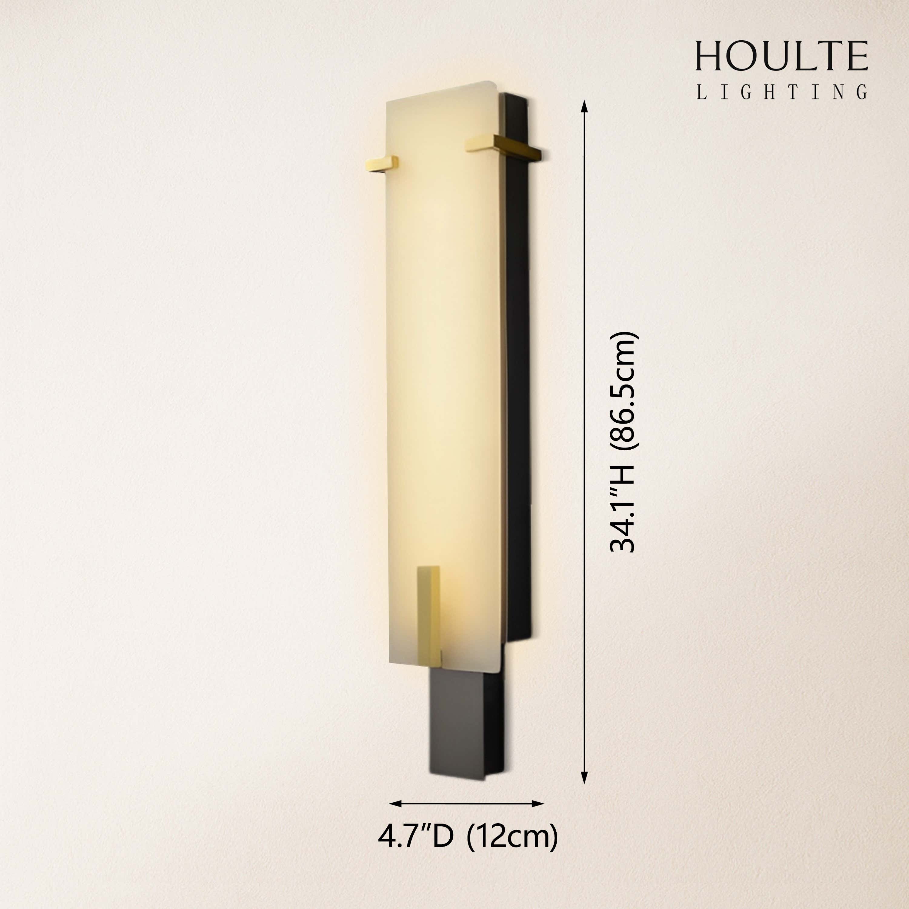 Janina Stable Alabaster Personality Wall Sconce 34.1"H dimensions 1