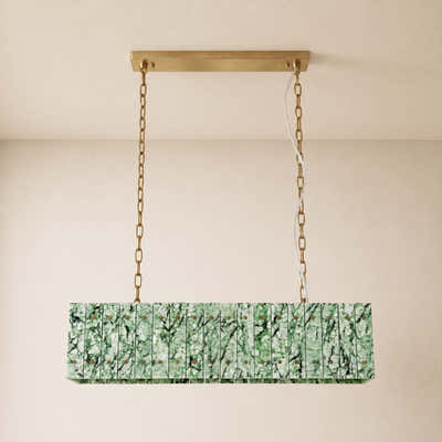 Pietra Green Marble Rectangular Chandelier 48"W