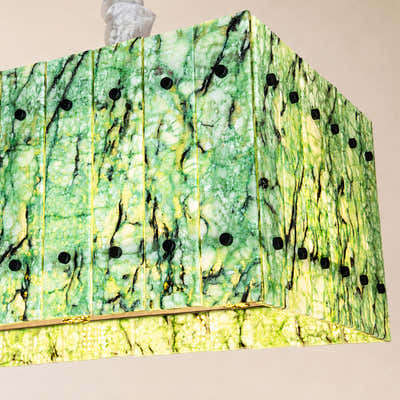 Pietra Green Marble Rectangular Chandelier 48"W